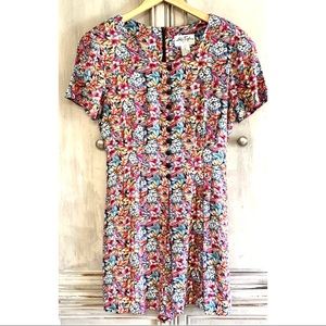 Alix Taylor Vtg. 80’s Floral Romper Scooter Dress Petite Sz 6 8